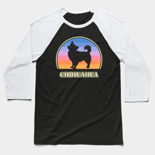 Long Haired Chihuahua Vintage Sunset Dog Baseball T-Shirt